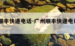 广州顺丰快递电话-广州顺丰快递电话95338