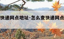 怎么查快递网点地址-怎么查快递网点地址查询