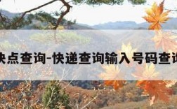 快点查询-快递查询输入号码查询
