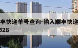 输入顺丰快递单号查询-输入顺丰快递单号查询058528