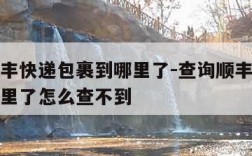 查询顺丰快递包裹到哪里了-查询顺丰快递包裹到哪里了怎么查不到