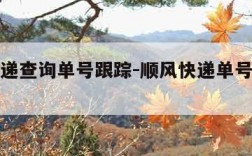 顺风快递查询单号跟踪-顺风快递单号查询入口