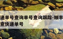顺丰快递单号查询单号查询跟踪-顺丰快递单号查询查快递单号