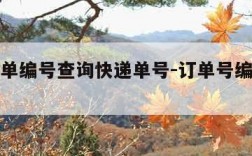 输入订单编号查询快递单号-订单号编号怎么查快递