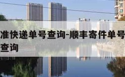 顺丰标准快递单号查询-顺丰寄件单号查询快递单号查询