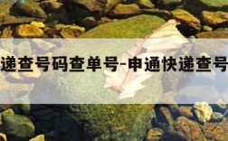 申通快递查号码查单号-申通快递查号码查单号吗