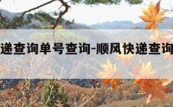 顺风快递查询单号查询-顺风快递查询单号查询官网